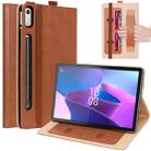 For Lenovo Tab P11 Pro Gen2 11.2 2022 TB132/138 Embossed Front Stand Leather Smart Tablet Case(Brown) - 1