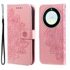 For Honor X9a/X40 5G/Magic5 Lite 7-petal Flowers Embossing Leather Phone Case(Rose Gold) - 1