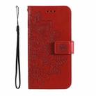 For vivo Y02 4G 7-petal Flowers Embossing Leather Phone Case(Red) - 2