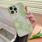 For iPhone 14 Pro Max PC Phone Case(Green Flower) - 1