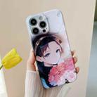 For iPhone 14 Plus PC Phone Case(Holding Roses) - 1