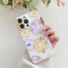 For iPhone 13 PC Phone Case(Yellow Purple Flowers) - 1