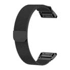 For Garmin Fenix 5X Milanese Watch Band(Black) - 1