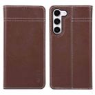 For Samsung Galaxy S23+ 5G GEBEI Top-grain Horizontal Flip Leather Phone Case(Brown) - 1
