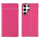 For Samsung Galaxy S23 Ultra 5G GEBEI Top-grain Horizontal Flip Leather Phone Case(Rose Red) - 1