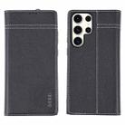 For Samsung Galaxy S23 Ultra 5G GEBEI Top-grain Horizontal Flip Leather Phone Case(Black) - 1