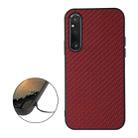 For Sony Xperia 1 V Carbon Fiber Texture PU Phone Case(Red) - 3