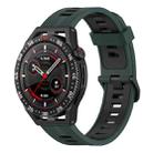 For Huawei Watch GT 3 SE 22mm Two-color Stripe Silicone Watch Band(Olive Green Black) - 1