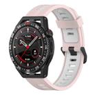 For Huawei Watch GT 3 SE 22mm Two-color Stripe Silicone Watch Band(Sand Pink White) - 1