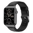 T50 1.85 inch Leather Band IP67 Waterproof Smart Watch Supports Voice Assistant / Health Monitoring(Black) - 1