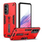 For Tecno Pova 3 Variety Brave Armor Finger Loop Holder Phone Case(Red) - 1