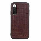 For Sony Xperia 10 V Crocodile Texture Genuine Leather Phone Case(Brown) - 1