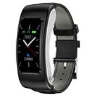 K60 1.08 inch Leather Band Earphone Detachable Life Waterproof Smart Watch Support Bluetooth Call(Black) - 1