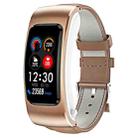 K60 1.08 inch Leather Band Earphone Detachable Life Waterproof Smart Watch Support Bluetooth Call(Brown) - 1