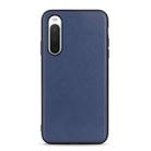 For Sony Xperia 10 V Lambskin Texture Genuine Leather Phone Case(Blue) - 1