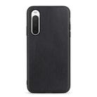 For Sony Xperia 10 V Lambskin Texture Genuine Leather Phone Case(Black) - 1