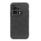 For OnePlus Ace 2 / 11R Accurate Hole Two-color Calf Texture PU Phone Case(Black) - 1