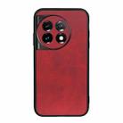 For OnePlus Ace 2 / 11R Accurate Hole Two-color Calf Texture PU Phone Case(Red) - 1