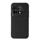 For OnePlus 11 5G Accurate Hole Carbon Fiber Texture PU Phone Case(Black) - 1