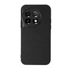 For OnePlus Ace 2 / 11R Accurate Hole Carbon Fiber Texture PU Phone Case(Black) - 1