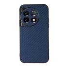 For OnePlus Ace 2 / 11R Accurate Hole Carbon Fiber Texture PU Phone Case(Blue) - 1