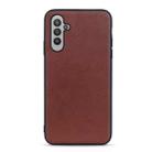 For Samsung Galaxy A24 Lambskin Texture Genuine Leather Phone Case(Brown) - 1