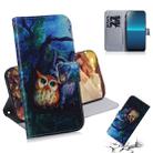 For Sony Xperia L4 Colored Drawing Horizontal Flip Leather Case with Holder & Card Slot & Wallet(Oil Painting Owl) - 1