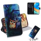 For Xiaomi Redmi Note 9 Pro Colored Drawing Horizontal Flip Leather Case with Holder & Card Slot & Wallet(Oil Painting Owl) - 1