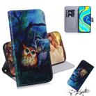 For Xiaomi Redmi Note 9S & Note 9 Pro Max Colored Drawing Horizontal Flip Leather Case with Holder & Card Slot & Wallet(Oil Painting Owl) - 1