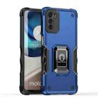 For Motorola Moto G42 Non-slip Shockproof Armor Phone Case with Ring Holder(Blue) - 1