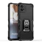 For Motorola Moto G32 Non-slip Shockproof Armor Phone Case with Ring Holder(Black) - 1