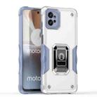 For Motorola Moto G32 Non-slip Shockproof Armor Phone Case with Ring Holder(White) - 1