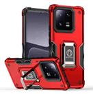 For Xiaomi 13 Pro Non-slip Shockproof Armor Phone Case with Ring Holder(Red) - 1