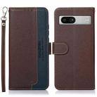 For Google Pixel 7a KHAZNEH Litchi Texture Leather RFID Phone Case(Brown) - 1