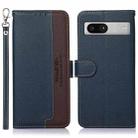 For Google Pixel 7a KHAZNEH Litchi Texture Leather RFID Phone Case(Blue) - 1