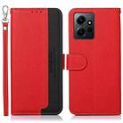 For Xiaomi Redmi Note 12 4G Global KHAZNEH Litchi Texture Leather RFID Phone Case(Red) - 1