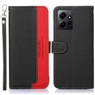 For Xiaomi Redmi Note 12 4G Global KHAZNEH Litchi Texture Leather RFID Phone Case(Black) - 1