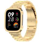 For Xiaomi Redmi Watch 3 / Mi Watch Lite 3 2 in 1 Three-bead Metal Watch Band with Watch Frame(Gold) - 1