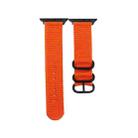 Black Buckle Canvas Watch Band For Apple Watch Series 8&7 41mm / SE 2&6&SE&5&4 40mm / 3&2&1 38mm(Orange) - 1