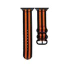 Black Buckle Canvas Watch Band For Apple Watch Series 8&7 41mm / SE 2&6&SE&5&4 40mm / 3&2&1 38mm(Black Orange) - 1