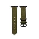 Black Buckle Canvas Watch Band For Apple Watch Ultra 49mm / Series 8&7 45mm / SE 2&6&SE&5&4 44mm / 3&2&1 42mm(Army Green) - 1