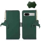 For Google Pixel 7a Genuine Leather Magnetic RFID Leather Phone Case(Green) - 1