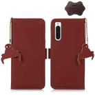 For Sony Xperia 10 V Genuine Leather Magnetic RFID Leather Phone Case(Coffee) - 1