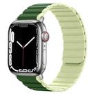 Smart Magnetic Silicone Watch Band For Apple Watch Series 8&7 41mm / SE 2&6&SE&5&4 40mm / 3&2&1 38mm(Dark Green+Light Green) - 1