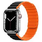 Smart Magnetic Silicone Watch Band For Apple Watch Series 8&7 41mm / SE 2&6&SE&5&4 40mm / 3&2&1 38mm(Black+Orange) - 1