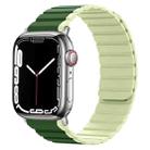 Smart Magnetic Silicone Watch Band For Apple Watch Ultra 49mm / Series 8&7 45mm / SE 2&6&SE&5&4 44mm / 3&2&1 42mm(Dark Green+Light Green) - 1