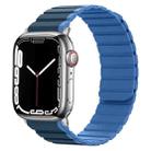Smart Magnetic Silicone Watch Band For Apple Watch Ultra 49mm&Watch Ultra 2 49mm / Series 9&8&7 45mm / SE 3&SE 2&6&SE&5&4 44mm / 3&2&1 42mm(Dark Blue+Light Blue) - 1