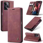 For Xiaomi Redmi Note 12 Pro 5G / Poco X5 Pro CaseMe 013 Multifunctional Horizontal Flip Leather Phone Case(Wine Red) - 1