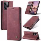 For Xiaomi Redmi Note 12 Pro+ 5G CaseMe 013 Multifunctional Horizontal Flip Leather Phone Case(Wine Red) - 1