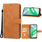 For Realme C33 2023 Leather Phone Case(Brown) - 1